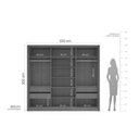 Ver imagem 3 de Guarda Roupa Casal 3 Portas de Correr e 4 Gavetas Lisboa Branco/creme - Politorno
