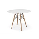 Ver imagem 2 de Conjunto Mesa De Jantar Eiffel 80cm Branca Com 4 Cadeiras Eames Wood Leda Preta