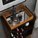Ver imagem 4 de Aparador / Bar / Ba com Adega e Nichos Modelo Retrô com Pés em Madeira Maciça Acompanha Bandeja em M