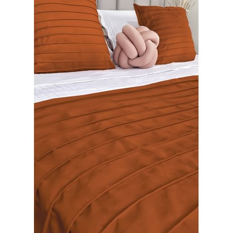Peseira Drapeada Line Dupla Face em Veludo Cama King Cor:Terracota