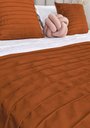 Ver imagem 1 de Peseira Drapeada Line Dupla Face em Veludo Cama King Cor:Terracota