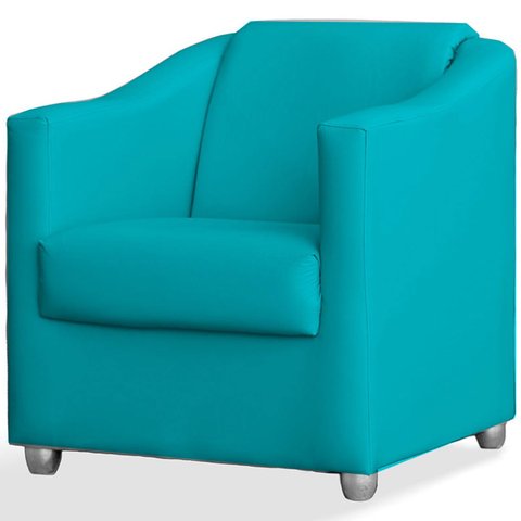 Poltrona para Escritório e Salão de Beleza Luiza Suede Azul Turquesa