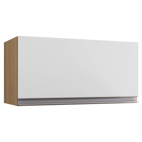 Armario Aereo Basculante 60cm Andreia Amendoa Branco Reajl Moveis