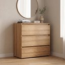Ver imagem 1 de Cômoda para Quarto 3 Gavetas 90x92cm Condessa Yescasa Marrom/Almendra