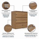 Ver imagem 5 de Cômoda para Quarto 3 Gavetas 90x92cm Condessa Yescasa Marrom/Almendra