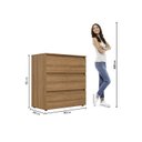 Ver imagem 7 de Cômoda para Quarto 3 Gavetas 90x92cm Condessa Yescasa Marrom/Almendra