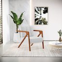 Ver imagem 2 de Poltrona Melissa Linho Base de Madeira Castanho - D’Rossi - A05 Cinza Claro