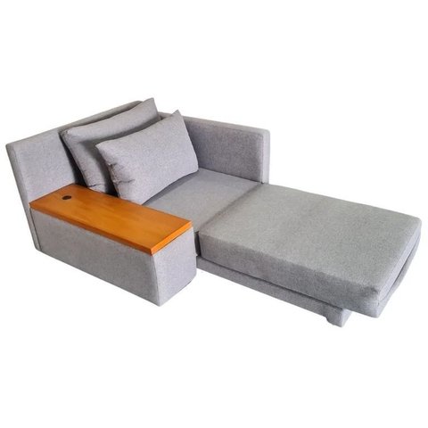 Poltrona Cama USB | Tampo Lateral | Tecido Linho | Medida 100cm | Deva
