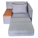 Ver imagem 2 de Poltrona Cama USB | Tampo Lateral | Tecido Linho | Medida 100cm | Deva