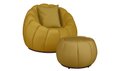 Ver imagem 2 de Kit Poltrona Decorativa C/ Puff + Almofada Concha Veludo Mostarda - Londrilar