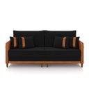 Ver imagem 5 de Sofá 2 Lugares Living 172cm Pé Madeira Valença Nozes/veludo Preto K01 - D'Rossi