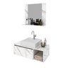 Conjunto Gabinete de Banheiro com Cuba e Espelho Mármore Branco - 2