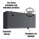 Ver imagem 4 de Armario Aereo 120 cm 3 Portas Andreia Cinza REAJL