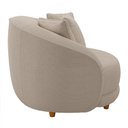 Ver imagem 6 de Kit 02 Poltronas Decorativa Sala de Estar Base Fixa de Madeira Witta M03 Linho Cru - Lyam Decor
