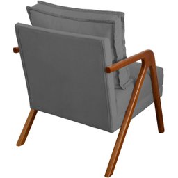 Kit 2 Poltrona Decorativa para Sala Recepção Consultório Reforçada em Madeira Maciça Shine Suede - 5