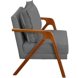 Kit 2 Poltrona Decorativa para Sala Recepção Consultório Reforçada em Madeira Maciça Shine Suede - 4