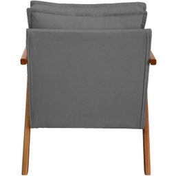 Kit 2 Poltrona Decorativa para Sala Recepção Consultório Reforçada em Madeira Maciça Shine Suede - 6