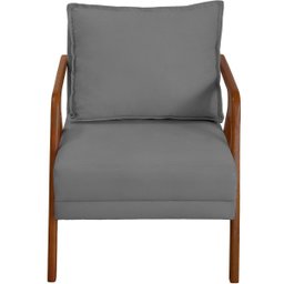 Kit 2 Poltrona Decorativa para Sala Recepção Consultório Reforçada em Madeira Maciça Shine Suede - 3