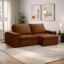 Ver imagem 3 de Sofá 3 Lugares Retrátil Reclinável para Sala 205cm Malfati F04 Veludo Terracota - Lyam Decor