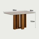 Ver imagem 3 de Conjunto Sala de Jantar Jade Gold 1,20m Tampo Off 4 Cadeiras Jade Cinamomo/Linho Cinza