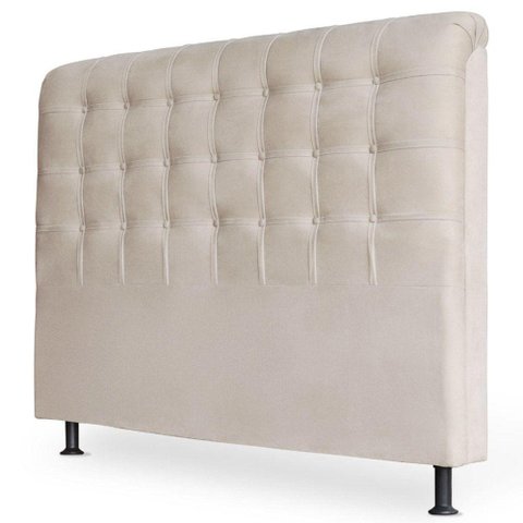Cabeceira Estofada Box Casal Queen Louise 160cm Marfim