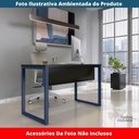 Ver imagem 2 de Mesa Escritório P25 Tub Pandin 134 Cm (larg) Tampo Mdp Preto Pé Aço Tubular Azul Del Rey