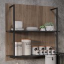 Ver imagem 5 de Aparador Cantinho do Café e Painel 2 Prateleiras Flora M24 Preto/freijó - Mpozenato