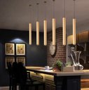 Ver imagem 5 de Lustre Pendente Led 5w Tubo Dourado 40cm 3000k Bivolt Dcd02159
