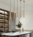 Ver imagem 2 de Lustre Pendente Led 5w Tubo Dourado 40cm 3000k Bivolt Dcd02159