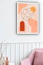 Ver imagem 2 de Quadro Decorativo Abstrato Vaso Folha Sol - 70x50cm:moldura Branca