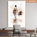 Ver imagem 1 de Quadro Decorativo Exclusivo Jesus sobre Águas Sala Quarto Casa Escritório