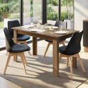 Ver imagem 1 de Conjunto Sala de Jantar Toscana Mesa Tampo de Vidro 4 Cadeiras Rustic/Preto Madesa