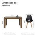 Ver imagem 3 de Conjunto Sala de Jantar Toscana Mesa Tampo de Vidro 4 Cadeiras Rustic/Preto Madesa