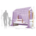 Ver imagem 3 de Cama Montessori Cabana Com Cordão Led E Dossel Lilás