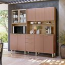 Ver imagem 1 de Cozinha Compacta Amora 8 Pts 2vidros Incolor e 2 Gavetas - Amêndola Touch/ Marsala Prime Tx Demóbile