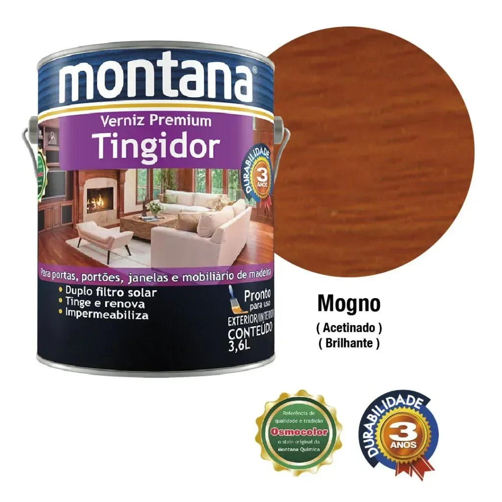 Montana Verniz Tingidor Mogno Brilhante 3,6l - 2