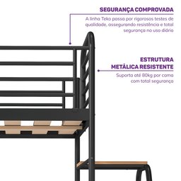 Beliche com Escada Lateral em Ferro Aço Carbono Tubular Teko Casatema - 6