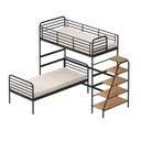 Ver imagem 2 de Beliche com Escada Lateral em Ferro Aço Carbono Tubular Teko Casatema MadeiraOriginals Azul/Álamo