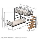 Ver imagem 3 de Beliche com Escada Lateral em Ferro Aço Carbono Tubular Teko Casatema MadeiraOriginals Azul/Álamo