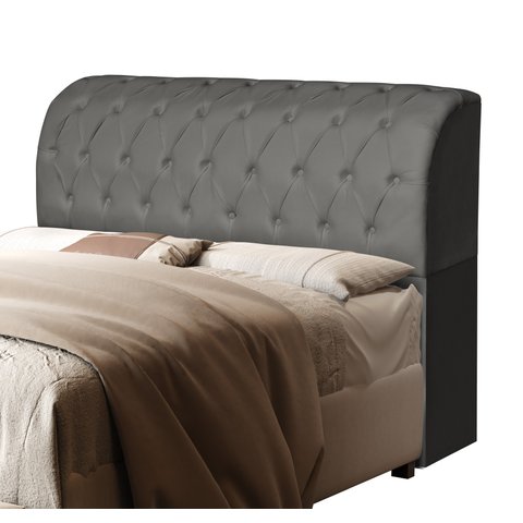 Cabeceira para Cama Box King 198cm Antonella Cinza Capitone com Baú Organizador