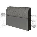 Ver imagem 2 de Cabeceira para Cama Box King 198cm Antonella Cinza Capitone com Baú Organizador