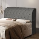 Ver imagem 5 de Cabeceira para Cama Box King 198cm Antonella Cinza Capitone com Baú Organizador