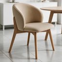 Ver imagem 3 de Kit 05 Cadeiras de Jantar e Estar Living Estofada Mia L02 Linho Bege Escuro - Lyam Decor