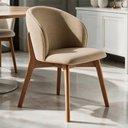 Ver imagem 4 de Kit 05 Cadeiras de Jantar e Estar Living Estofada Mia L02 Linho Bege Escuro - Lyam Decor