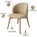 Ver imagem 5 de Kit 05 Cadeiras de Jantar e Estar Living Estofada Mia L02 Linho Bege Escuro - Lyam Decor