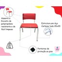 Ver mais imagens de Kit 4 Cadeiras Infantil Iso Vermelha Brinquedoteca Escolas Ecomhome