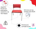 Ver mais imagens de Kit 4 Cadeiras Infantil Iso Vermelha Brinquedoteca Escolas Ecomhome