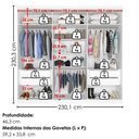 Ver imagem 3 de Guarda Roupa Casal 6 Portas com Espelho Eviden 230 cm Zanz Branco Absoluto