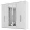 Ver imagem 1 de Guarda Roupa Casal 6 Portas com Espelho Eviden 230 cm Zanz Branco Absoluto