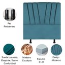 Ver imagem 4 de Cabeceira Solteiro Cama Box Estofada 90 Cm Antonella Suede:azul Turquesa